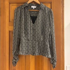 Lost + Wander ruffle peplum Blouse size medium